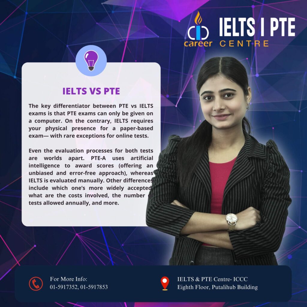 IELTS vs PTE Key differences